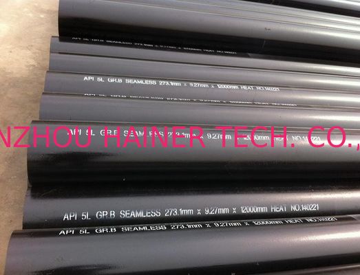 OD 273,1 мм X W.T 12,7 мм X L 12000 мм API 5L Gr.B Углеродистая стальная цепная труба, черная краска, простый конец